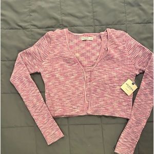 Arizona Womens V Neck Long Sleeve Sweater Set in Lavender (M) (NWT)